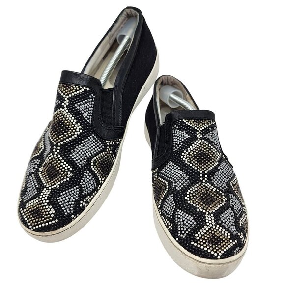 Michael Kors Womens Slip-On Sneakers With Rhinestone Snake Print Size 9.5M - Picture 1 of 11
